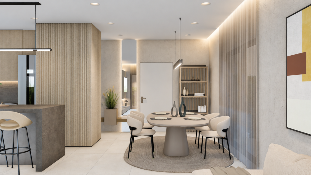 Maisonette dining area — architectural visualisation Maisonette dining area — architectural visualisation