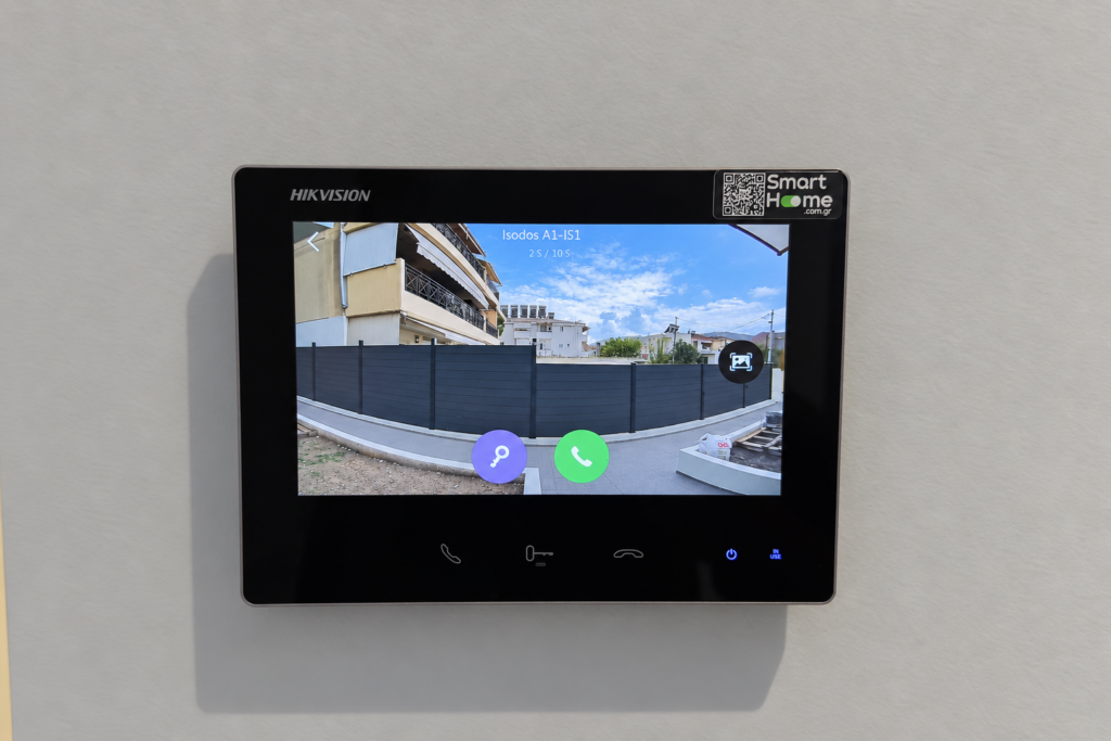 Indoor video intercom monitor in the smart maisonette Indoor video intercom monitor in the smart maisonette