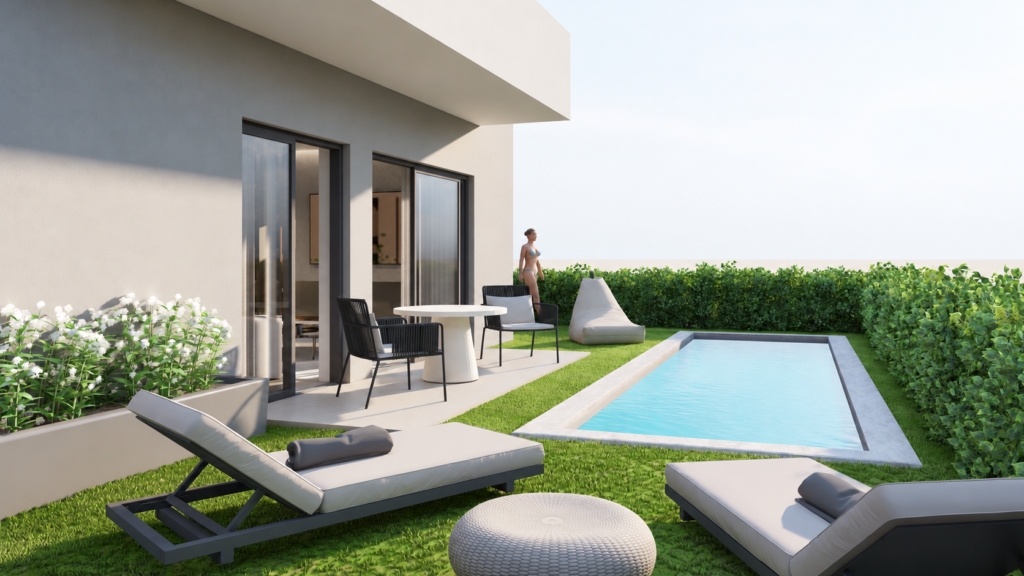 Private maisonette pool — architectural visualisation Private maisonette pool — architectural visualisation
