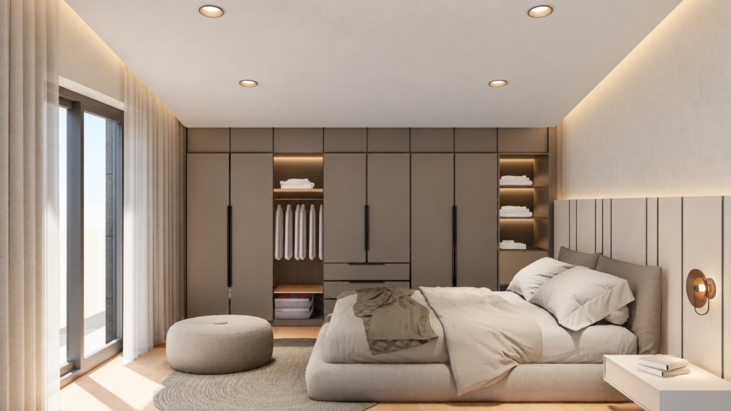 Attic bedroom — architectural visualisation Attic bedroom — architectural visualisation