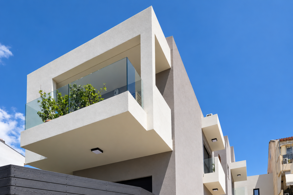 Exterior architecture of the shared building Exterior architecture of the shared building