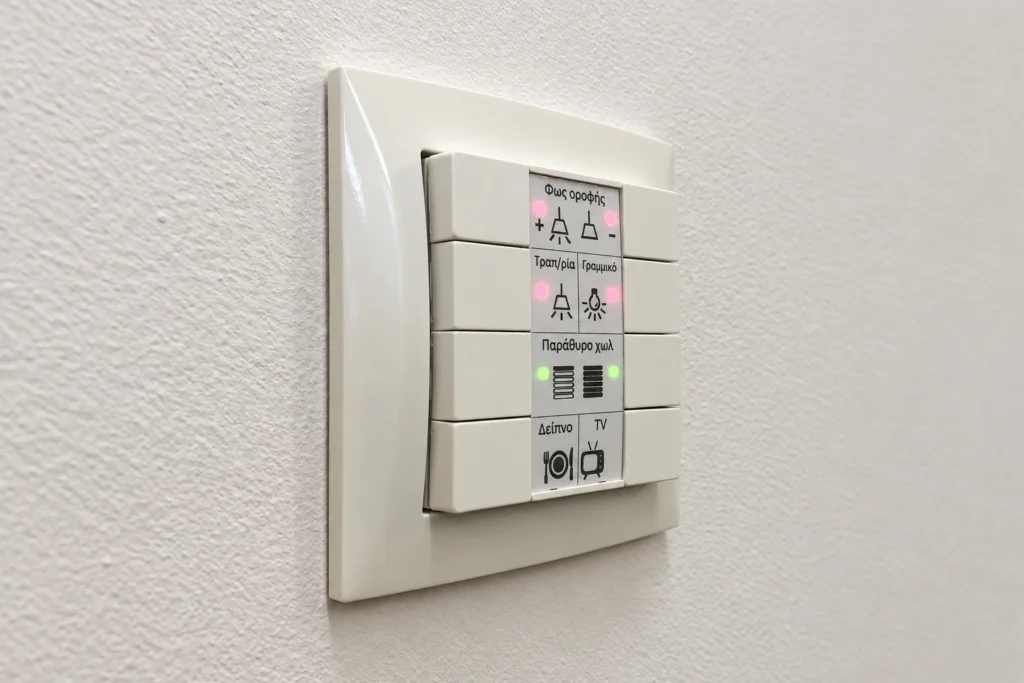 Μεζονέτα KNX 120 τ.μ. – Πλάγια όψη χειριστηρίου φωτισμού και σκηνών KNX Πλάγια όψη χειριστηρίου φωτισμού και σκηνών KNX