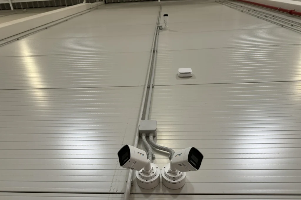 Indoor surveillance cameras and protected cabling Indoor surveillance cameras and protected cabling