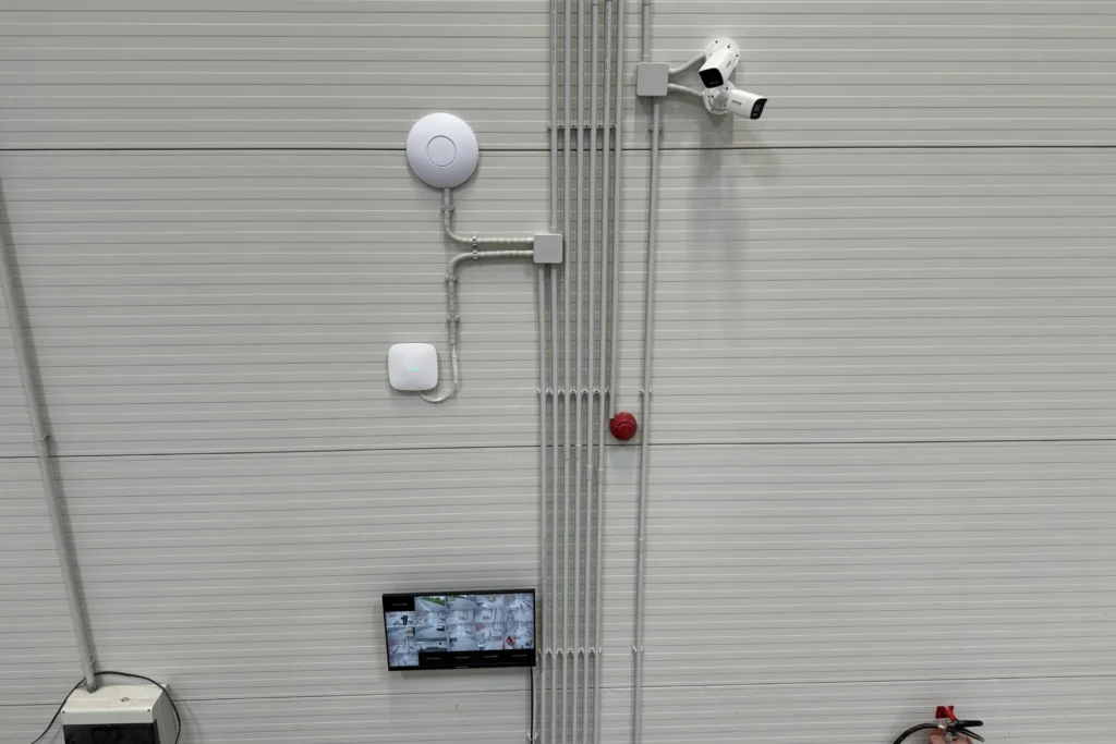 Security equipment and CCTV monitor inside the warehouse Security equipment and CCTV monitor inside the warehouse